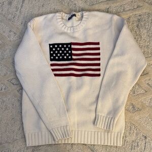Brandy Melville Cream Sweater with American Flag